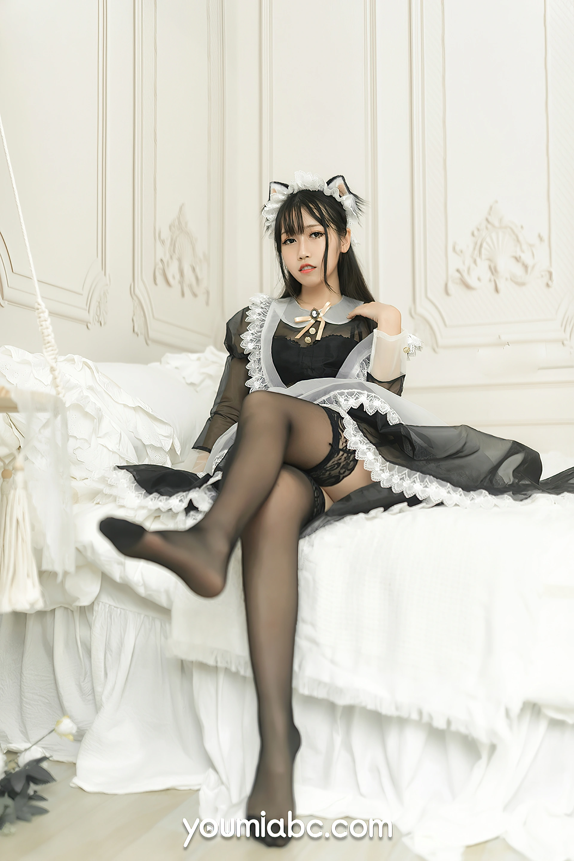 YouMi尤蜜 - 2021.09.01 黑丝猫娘女仆 呆猫 1